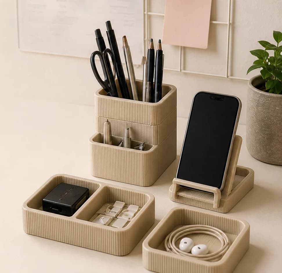 Objetos de organización impresos en 3D por Lev Studio